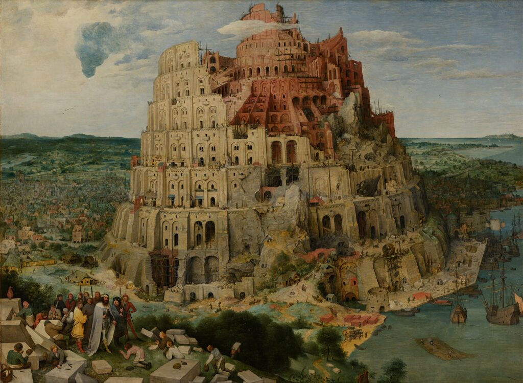 The tower of Babel, painting by Pieter Brueghel the Elder in 1563