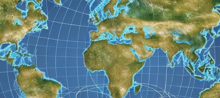 Projections used to represent the Earth on a geographical map